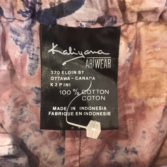 Kaliyana Artwear Tie Dye Shorts High Rise Cotton Purple Pink Blue Pockets Small - Picture 9 of 9